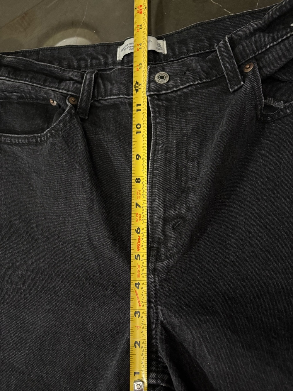 Abercrombie & Fitch The Vintage Straight High Rise Black Jeans Women’s 32/14R - Picture 7 of 11